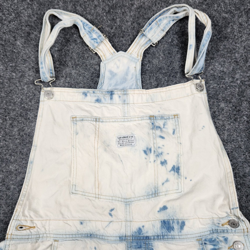 Levi's White and Blue Tie-Dye Short Overalls - Picture 2 of 16